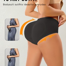 Resim 1 Çift Rahat Nefes Alabilen Kadınlar İçin Şeftali Kalp Kaldırma Külotları, Çıkarılabilir Pedler ile Seksi Yüksek Bel Karın Kontrolü Kalça Külotları Modaya Uygun Siyah Ayva Polyester ve Spandex Karışımı Kadın İç Çamaşırı ve Külotları 