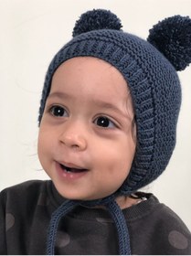 Resim DERY BABY Unısex Ponponlu Bebek Örgü Bone Bere-lacivert 