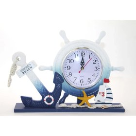 Resim Larimar Ahşap Marin Dümenli Saat Model 1 