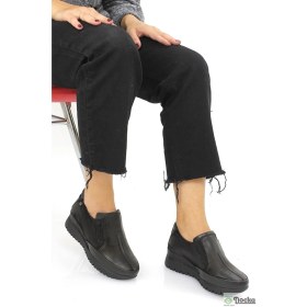 Resim Mammamia Kadın Dolgu Topuk Klasik Hakiki Deri Ortopedik Günlük Ayakkabı M26/KA3680 