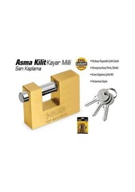 Resim Sgs Sarı Kaplama Kayar Milli Asma Kilit 70mm Sgs1360 1 Adet 