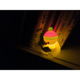 Resim Rekatech LED Pilli Gece Lambası – Kitap Okuyan Kardan Adam Figürlü Çocuk Odası Masa Lambası ( Sürpriz renk ) 