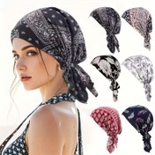 Resim Kadın Hafif Baskılı Başörtüsü Şapka - Üçgen Bandana Şapka Ayarlanabilir Bağ ile, Canlı Çiçek ve Paisley Desenleri, Sadece Elde Yıkama, Tüm Mevsimler için Mükemmel 