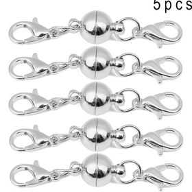 Resim 5 adet 8mm/0.026 inç Katı Top Mıknatıs Kilit Istakoz Pençesi Bilezik Kolye Maske Bağlantı Parçası 