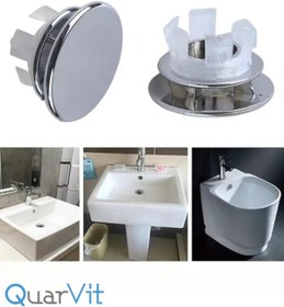 Resim QuarVit ABS Plastik Yuvarlak Krom Kapalı Lavabo Yüzüğü (Kapağı) Halkası 