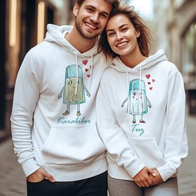 Resim Karabiber ve Tuz Kapşonlu Sevgili Sweatshirt 