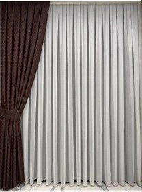 Resim Balık Sırtı Desenli Ütü İstemeyen Etek Kurşunlu Tül Perde 1/3 Sık Pile Kırık Beyaz 