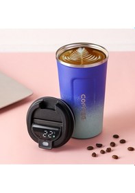 Resim Ulzyvf Yalıtımlı Sıcaklık Sıcak/buzlu Pembe Paslanmaz Kupaları Kupa, Kapaklı Kahve Kahve Için Göstergesi Duvarlı Çift Çelik Akıllı Ox 