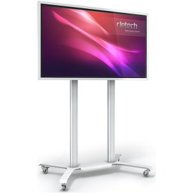 Resim Cletech Tekerlekli Döner TV / Monitör / Akıllı Tahta Standı Sehpası 55"-75" Flip 