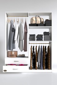 Resim Kenzlife Giysi Dolabı Şemsettin 175*120*40 Byz Gardırop 2 Çekmeceli 