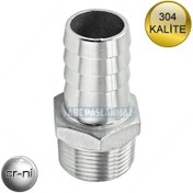 Resim Paslanmaz Krom Hortum Rekoru(Hortum Ucu) 304 Kalite(Ölçü Seçiniz) 