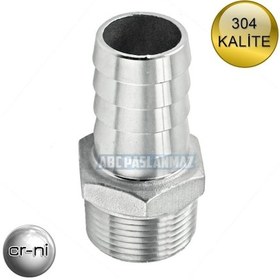 Resim Paslanmaz Krom Hortum Rekoru(Hortum Ucu) 304 Kalite(Ölçü Seçiniz) 