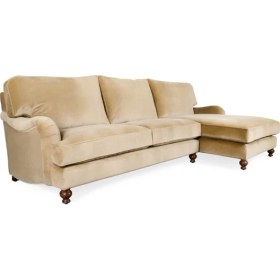 Resim Hanel Mobilya English Arm Köşe Koltuk Minderli Kadife Bej Kanepe 