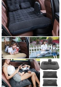Resim Araç İçi Şişme Yatak Araba Kamp Yatağı Yastıklı Yatak Seti Karışık Renk 