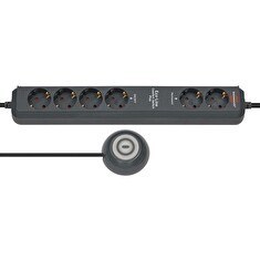 Resim Brennenstuhl Eco Line Comfort Serisi Fonksiyonel Güvenlik Anahtarlı 6 Soketli 1,5 Metre Uzatma Siyah Priz 