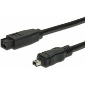 Resim Keepro Firewire 800 Bağlanti Kablosu 9 Pin Erkek - 4 Pin Erkek 1.80 Metre Awg: 26/28 Ieee 1394-2008 Ul Siyah Renk 