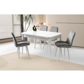 Resim Mobilgen Beyaz Fulya Sandalye 130+35 Milano Kelebek Masa Takımı Beyaz 