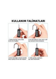 Resim Omniax 4 Haneli Şifreli Asma Kilit Çelik Halkalı - Dolap/bavul/spor Çantası/spor Salonu Kilidi 
