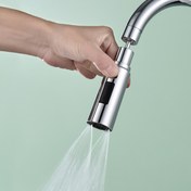 Resim Gümüş Renkli Sıçramaya Karşı Koruyucu Musluk: Mutfak Lavabosu için Evrensel Döner Uzatma Adaptörü ve Güçlendirici Nozul, Anti-Sıçrama Yıkama Aleti 