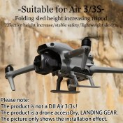 Resim DJI Mavic Air 3/3S Katlanabilir Sled Yükseklik Ayarlı Tripod - Daha Güvenli ve Daha Kolay Erişim İçin Kararlı, Hafif Tasarım, Drone İniş Aleti Aksesuarı, Drone İniş Aleti | Ayarlanabilir Yükseklik Tripodu | Hafif Tripod 