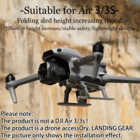 Resim DJI Mavic Air 3/3S Katlanabilir Sled Yükseklik Ayarlı Tripod - Daha Güvenli ve Daha Kolay Erişim İçin Kararlı, Hafif Tasarım, Drone İniş Aleti Aksesuarı, Drone İniş Aleti | Ayarlanabilir Yükseklik Tripodu | Hafif Tripod 