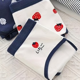 Resim Gençler için 5 adet Yeni Orta Yüksek, Vücuda Oturan, Rahat, Yumuşak, Solunabilir Çilek Baskılı Çamaşır 