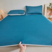 Resim 1 Adet Lüks Soğutucu Buzlu Lif Kumaş Yatak Altlığı, Yumuşak ve Rahat Nefes Alabilir Yazlık Serinletici Waffle Desenli Uzun Süreli Havalı, 1 Parça (Yastık Kılıfı Dahil Değil). Şık Tasarım, Katlanabilir, Tek/Çift Kişilik Yataklar İçin Uygun. Yatak Odaları, Öğrenci Evleri, Oturma Odaları ve Açık Hava Kampçılığı İçin İdeal. Nem Emici & Ter Çekici, Modaya Uygun & Taşınabilir, Makinede Yıkanabilir. Köşe Kayışlı, Tüm Mevsimler İçin Mükemmel 