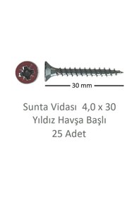 Resim Sunta Vidası, 4,0 X 30 Mm, 25 Adet, Yhb Vida 4 x 30 