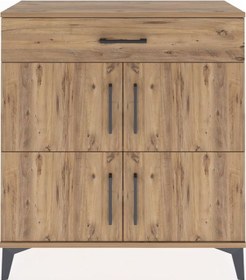 Resim Arges Şifonyer 3 Raflı Tek Çekmeceli 4 Kapaklı 88x30x96 Çam-çam Çam 