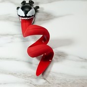 Resim Marvel Sevimli Versiyon Uzun Dil Zehir ABS Reçine Ofis Süsü - Kırmızı & Siyah Araba İç Dekorasyonu Motosiklet Süslemesi, Veri Kabloları ve Dizüstü Şarj Cihazları için Kablo Yönetimi 