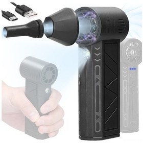 Resim Wezone 130000rpm Li-poly Akülü El Fönü, 4 Vites Ayarı, Pil Göstergeli, Led Işık, Ev Ofis Araç Temizliği Turbinen Fan 