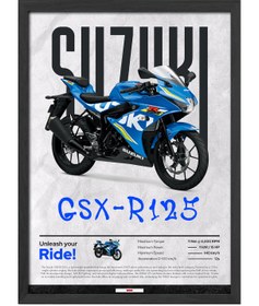 Resim Suzuki GSX-R125 - Çerçeveli / Siyah / 60x80 
