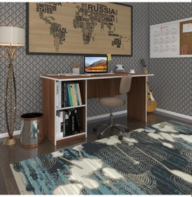 Resim Kenzlife Ofis Masası Kamikaze Cvz Sol 75 110 80 Raflı Dolap Şeritli Bilgisayar Çalışma Masası Beyaz 