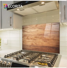 Resim Decorita Ahşap Görünümlü | Cam Ocak Arkası Koruyucu | 49,5cmx76cm 