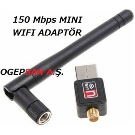 Resim 150Mbps Mini USB Wi-Fi Adaptör (Alıcı) Kablosuz 