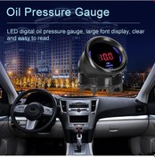 Resim Lemestar 52mm Siyah Abs+metal Oto Tuning Ölçer, Lcd Ekranlı Ve Alarm Özellikli Yağ Basıncı Göstergesi 
