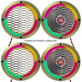 Resim Poke 20cm Krom Pixel Ledli Hoparlör Kapak 4 Adet Animasyonlu 