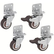 Resim Dashanshop 2 Inç 4 Adet Yan Montaj Kauçuk L Tekerlek Seti 600 Lbs 