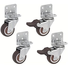 Resim Dashanshop 2 Inç 4 Adet Yan Montaj Kauçuk L Tekerlek Seti 600 Lbs 