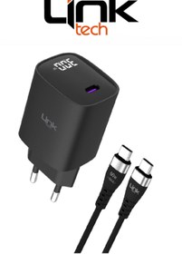 Resim Linktech G847 Premium Type-c 30w Super Gan 3 Dijital Göstergeli Şarj Aleti Kvk Türkiye Garantili 