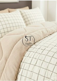 Resim Çift Kişilik Welsoft Puffi Yorgan 195x215 Bej 