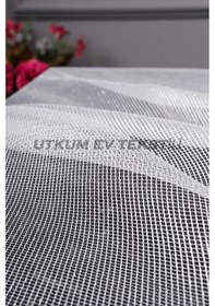 Resim Simli Gümüş Armür Dokuma Tül Perde Grz 2178 