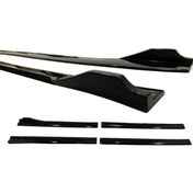 Resim Volvo C70 2005-2013 Siyah Şeritli Renkli Yan Marşpiyel 2 Adet Piona Black 