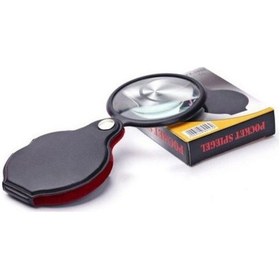 Resim Nikula-5x 60mm Cam Optik Lens,katlabilir,deri Kaplamalı Cep Büyüteç-xx1051 