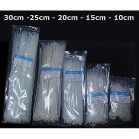 Resim Beyaz Cırt Plastik Kelepçe 25 cm Kablo Bağı - 3.6*250mm 100 adet 