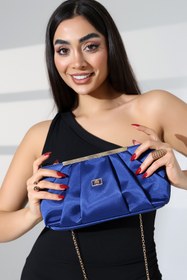 Resim Moda Lime Zincir Askılı Mavi Abiye Clutch Portföy Çanta - Şık Gece ve Davet Kombinleri İçin Kadın Omuz Çantası 