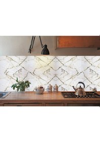 Resim Tink Kendinden Yapışkanlı Sarı Çizgili Desenli Pvc Panel 41x62 Cm 