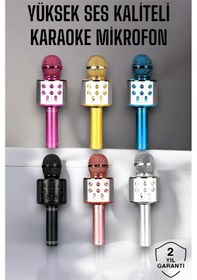 Resim Drnds Kablosuz Bluetooth Karaoke Mikrofon Usb Ve Aux Girişli, Yüksek Ses Kalitesi 