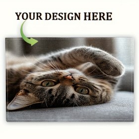 Resim 4 adet Özel Fotoğraf Placemat, 30.48x45.72cm - Canlı Yiyecek ve İçecek Tasarımlarıyla Kişisel Keten Masa Matları, Makinede Yıkanabilir, Ev Mutfak Dekoru, Partiler ve Aile Toplantıları için Mükemmel, Masa Matları 