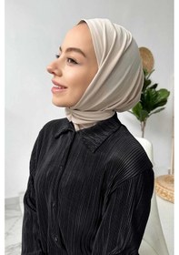 Resim Kahijab Çıtçıtlı Bone - Bej - Standart Bej 